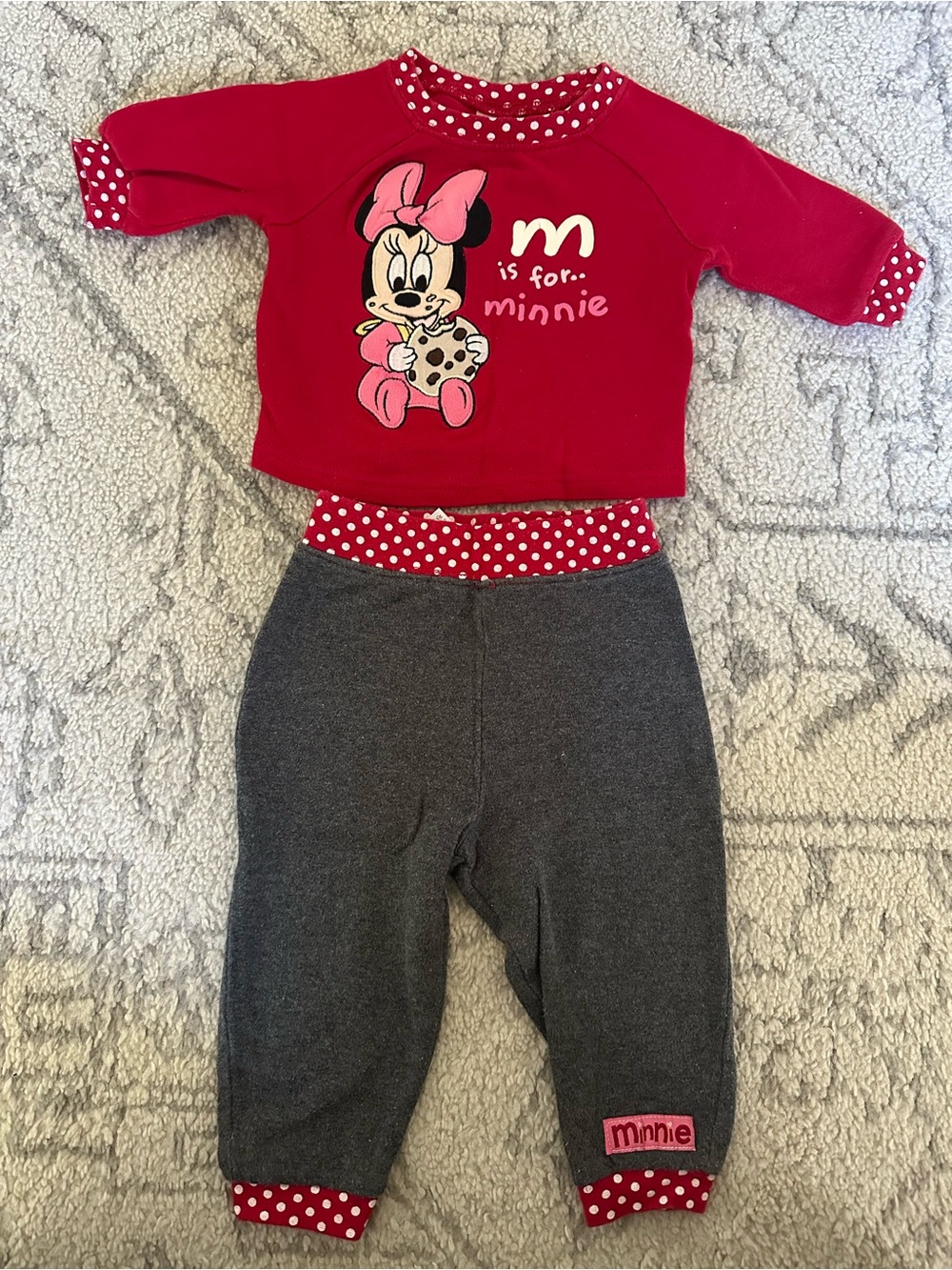 Disney Red Polka Dot Minnie Mouse Top with matching pants